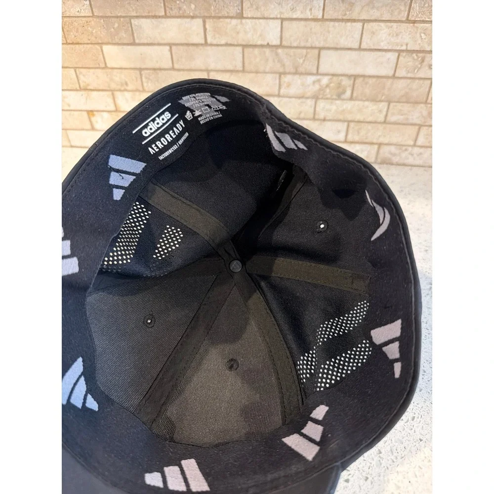 Adidas AEROREADY Black Baseball Cap Embossed Logo Adjustable Hat One Size